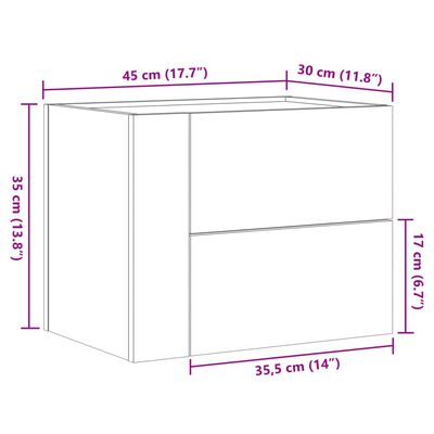 vidaXL Нощни шкафчета за стенен монтаж, 2 бр, бели, 45x30x35 см