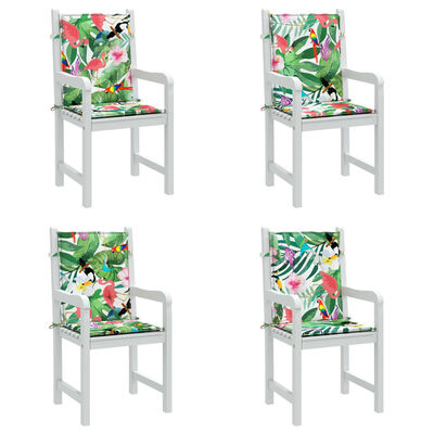 vidaXL Възглавници за стол с ниска облегалка 4 бр многоцветни текстил