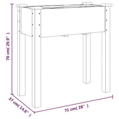 vidaXL Саксия с вложка, сива, 71x37x76 см, масивна ела