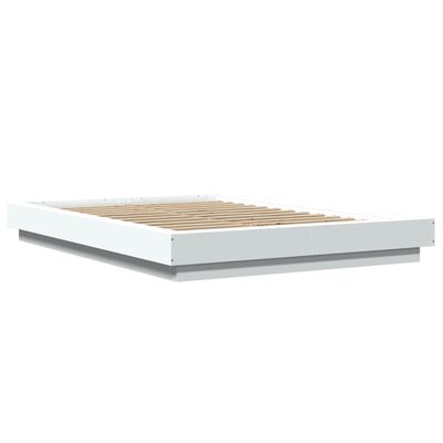 vidaXL Рамка за легло, бяла, 120x200 см, масивно дърво
