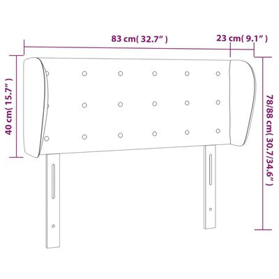 vidaXL Горна табла с уши, капучино, 83x23x78/88 см, изкуствена кожа