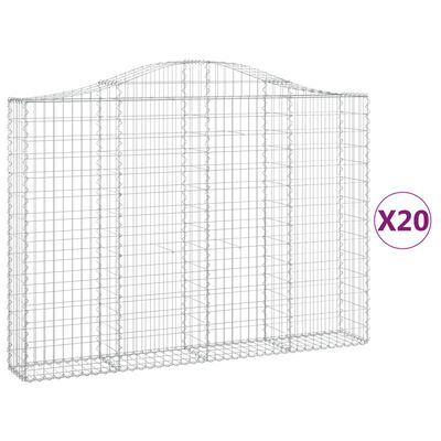 vidaXL Габионни кошници арка 20 бр 200x30x140/160см поцинковано желязо