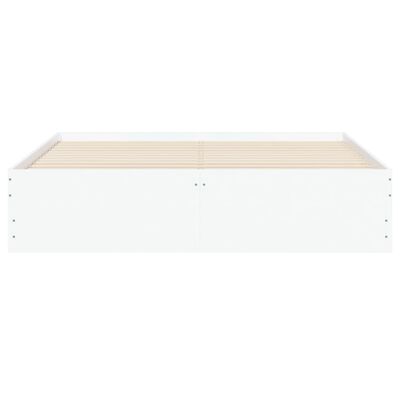 vidaXL Рамка за легло с чекмеджета, бяла, 150x200 см, инженерно дърво