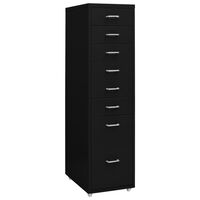 vidaXL Мобилен офис шкаф, черен, 28x41x109 см, метал