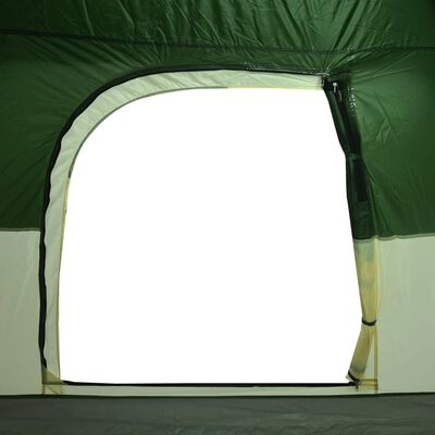 vidaXL Кабинна къмпинг палатка, 4-местна, зелена, водоустойчива
