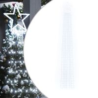vidaXL Коледни лампички за елха 320 LED студено бяло 375 см