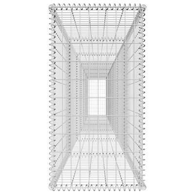 vidaXL Габионна стена с капак, поцинкована стомана, 600x50x100 см