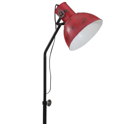 vidaXL Подова лампа 25 W винтидж състарено червено 30x30x90-150 см E27