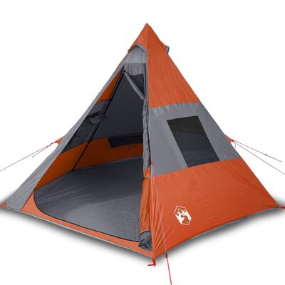 vidaXL Къмпинг палатка типи, 7-местна, оранжева, водоустойчива
