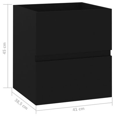 vidaXL Шкаф за мивка, черен, 41x38,5x45 см, инженерно дърво