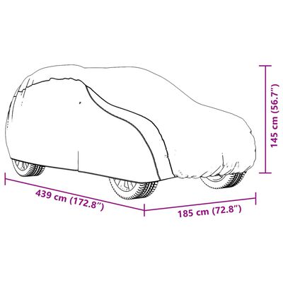 vidaXL Покривало за кола, за SUV, с каишки, цяло, сребрист, M