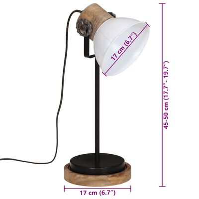 vidaXL Настолна лампа, 25 W, бяла, 17x17x50 см, E27