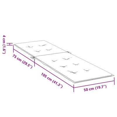 vidaXL Възглавница за стол шезлонг на листа (75+105)x50x4 см