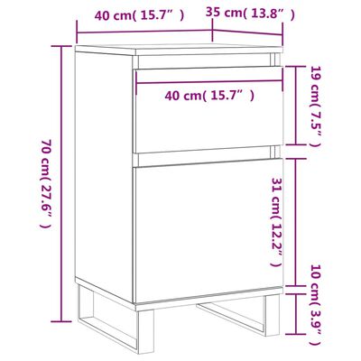 vidaXL Бюфет сив сонома 40x35x70 см инженерно дърво