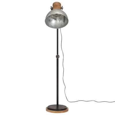 vidaXL Подова лампа, 25 W, винтидж, сребриста, 30x30x100-150 см, E27