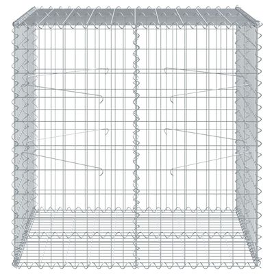 vidaXL Габионна кошница с капак, 100x100x100 см, поцинковано желязо