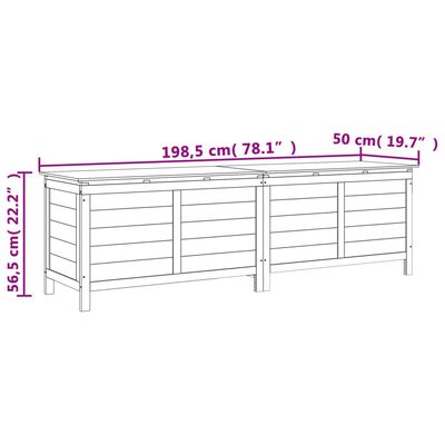 vidaXL Градинска ракла антрацит 198,5x50x56,5 см чам масив