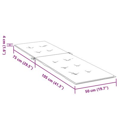 vidaXL Възглавница за стол шезлонг зелена (75+105)x50x4 см