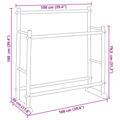 vidaXL Етажерка за дрехи 100x30x100 см бамбук