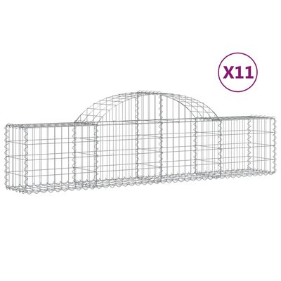 vidaXL Габионни кошници арка 11 бр 200x30x40/60 см поцинковано желязо