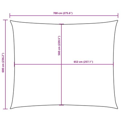 vidaXL Платно-сенник, Оксфорд текстил, правоъгълно, 6x7 м, бежово