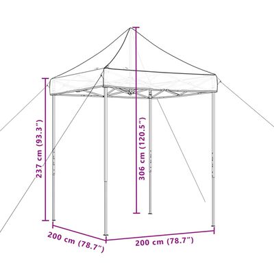 vidaXL Сгъваема парти шатра, pop-up, бордо, 200x200x306 см