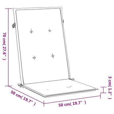 vidaXL Възглавници за столове с облегалки 4 бр черни 120x50x3 см плат