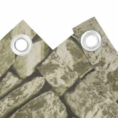 vidaXL Лента за покриване на огради камък 300x75 см PVC