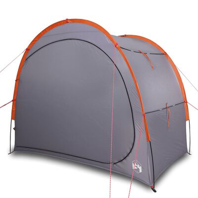 vidaXL Палатка за съхранение, сива и оранжева, водоустойчива