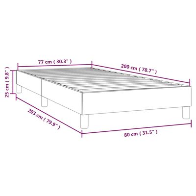 vidaXL Рамка за легло светлосива 80x200 см,кадифе