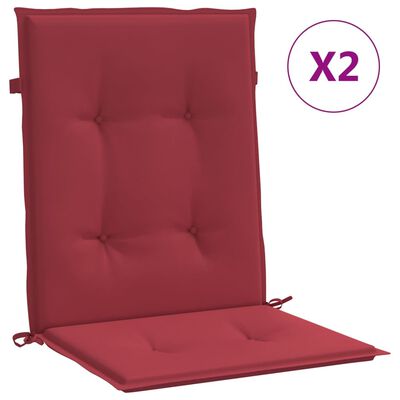 vidaXL Възглавници за стол 2 бр виненочервени 100x50x3 см Оксфорд плат