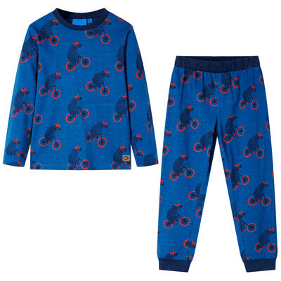 Детска пижама с дълъг ръкав, петролено, 116