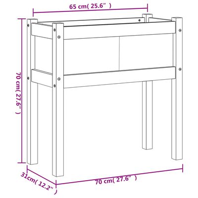 vidaXL Градинска кашпа с крака, 70x31x70 см, импрегниран бор