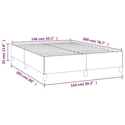 vidaXL Рамка за легло тъмносива 140x200 см плат