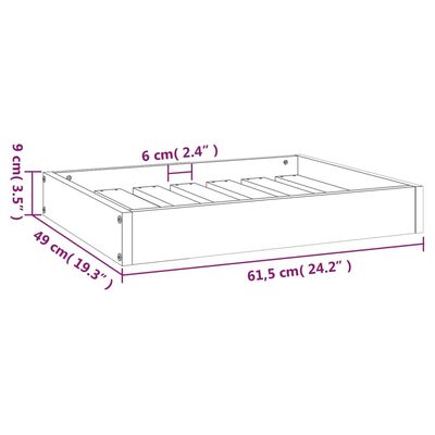 vidaXL Кучешко легло, 61,5x49x9 см, борова дървесина масив