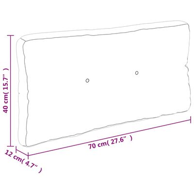 vidaXL Палетна възглавница, светлосиня, 70x40x12 см, текстил