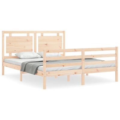 vidaXL Рамка за легло с табла 5FT King Size масивно дърво