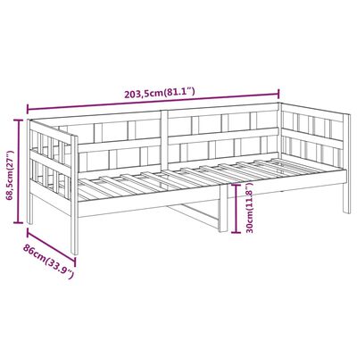 vidaXL Дневно легло, меденокафяво, борово дърво масив, 80x200 см