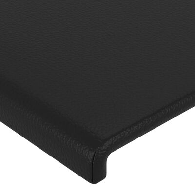 vidaXL Рамка за легло с табла, черна, 140x190 см изкуствена кожа
