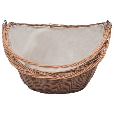 286988 vidaXL Firewood Basket with Handle 60x44x55 cm Natural Willow