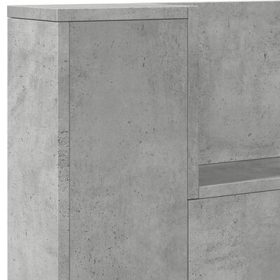 vidaXL Табла шкаф с LED, бетонно сив, 220x16,5x103,5 см