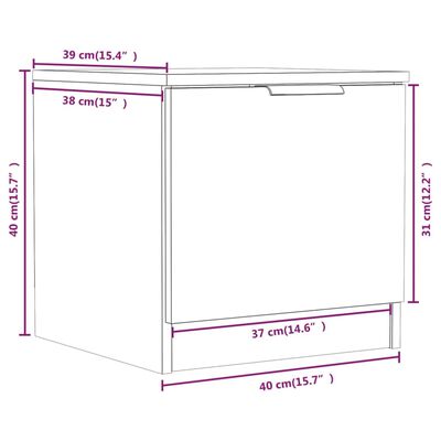 vidaXL Нощни шкафчета, 2 бр, Кафяв дъб, 40x39x40 см