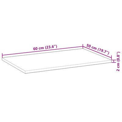 vidaXL Плот за баня, необработен, 60x50x2 см, масивно дърво акация