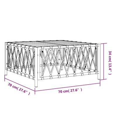 vidaXL Градинска маса, антрацит, 70x70x34 см, тъкан текстил