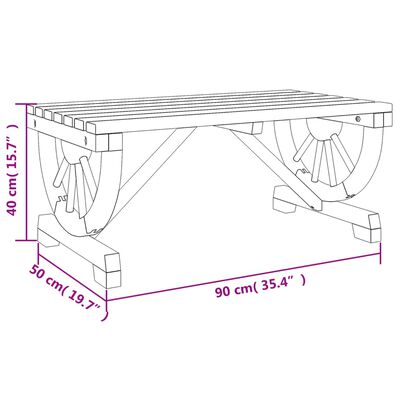 vidaXL Градинска кафе маса 90x50x40 см масивна ела