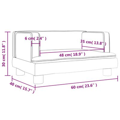 vidaXL Детски диван кремав 60x40x30 см изкуствена кожа