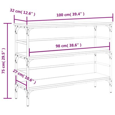 vidaXL Конзолна маса, сив сонома, 100x32x75 см, инженерно дърво