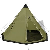 vidaXL 4-местна палатка, зелена