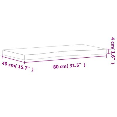 vidaXL Плот за бюро 80x(36-40)x4 см масивно дърво бук