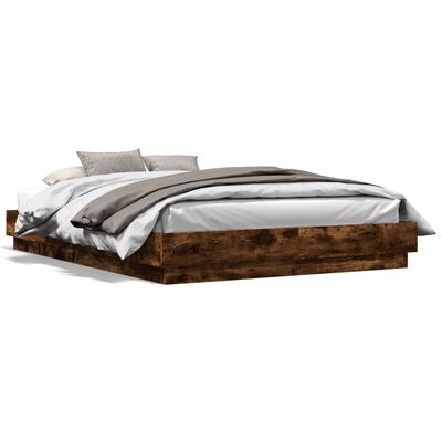 vidaXL Рамка за легло, опушен дъб, 120x200 см, инженерно дърво